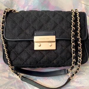 Michael Kors dark denim quilted handbag